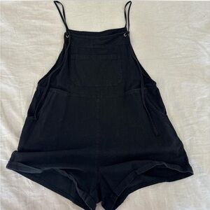 Black Cotton Overalls